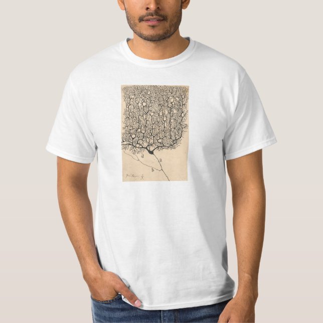 Neuron Teckning av Santiago Ramón Y Cajal T Shirt (Framsida)