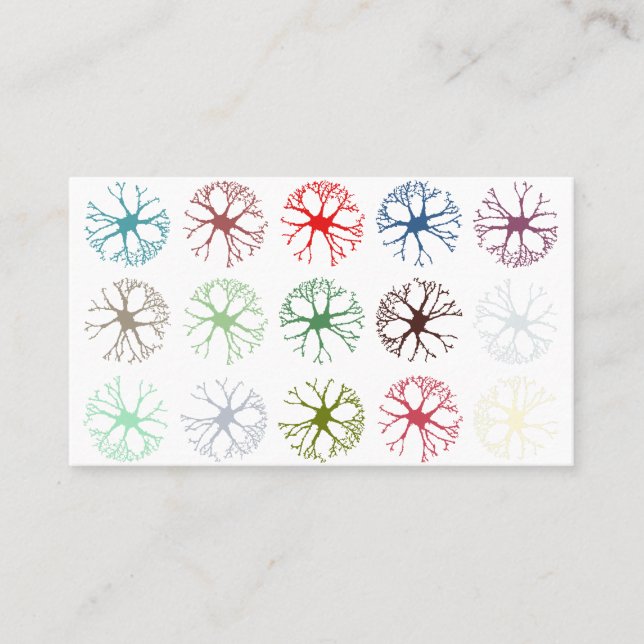 Neuronal Abstrakt Multifärgad Art Dekorativ kudde Visitkort (Framsida)