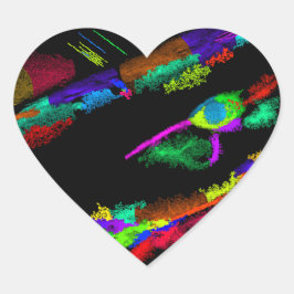 Neuronal cell hjärtformat klistermärke