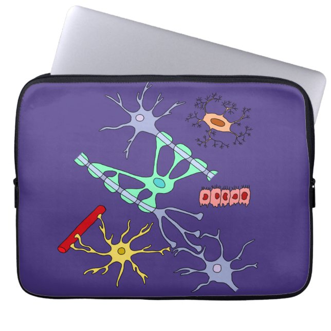 Neuroner Och Glia Laptop Fodral (Framsidan)
