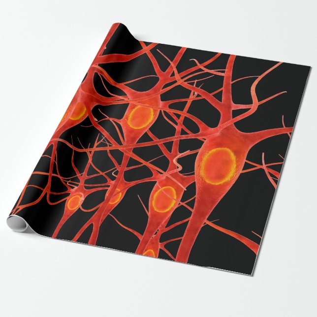 Neuronsneural,3d,anatomi,axon,bio,biologisk,biolo Presentpapper (Utrullad)