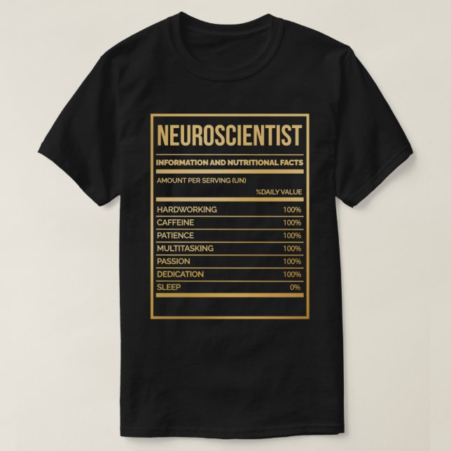 Neuroscience Funny Neuroscience Nutrition Label T Shirt (Design framsida)