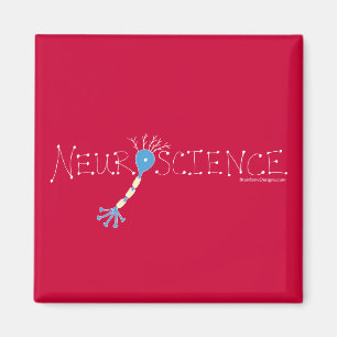 Neurosciencemagnet - vit på rött magnet