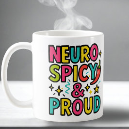 Neurospicy and Proud – Bright Neurodivergent Pride Kaffemugg