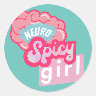 "NeuroSpicy-flicka" Neurodiversity Runt Klistermärke