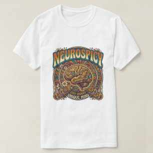 Neurospicy Hjärna   Groovy Retro Psychedelisk T-Sh T Shirt