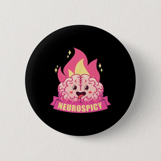 Neurospicy Neurodiversitet Adhd Asd Autism Kawaii  Knapp (Framsida)