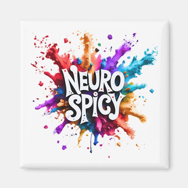 NEUROSPICY neurodiversitet autism adhd dyslexi Magnet (Framsidan)
