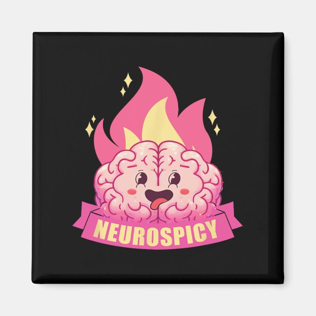 Neurospicy Neurodiversity Adhd Asd Autism Kawaii B Magnet (Framsidan)