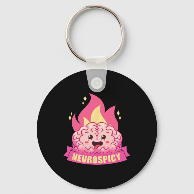 Neurospicy Neurodiversity Adhd Asd Autism Kawaii B Nyckelring (Framsida)