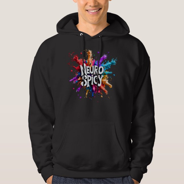 NEUROSPICY neurodiversity autism adhd dyslexia Hoodie (Framsida)