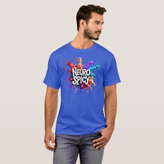NEUROSPICY neurodiversity autism adhd dyslexia T Shirt (Hel framsida)