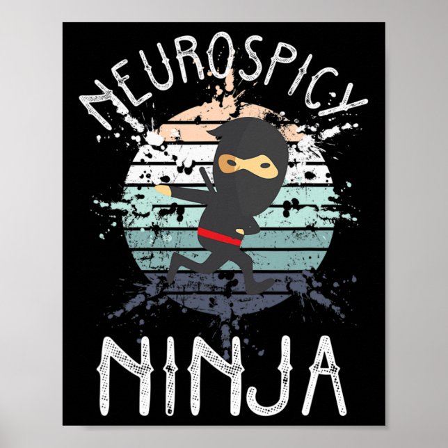 Neurospicy Ninja Autism Awareness Neurodiversity A Poster (Framsidan)