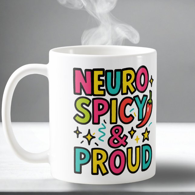 Neurospicy och Stolt – Ljus Neurodivergent Stolthe Kaffemugg (Skapare uppladdad)