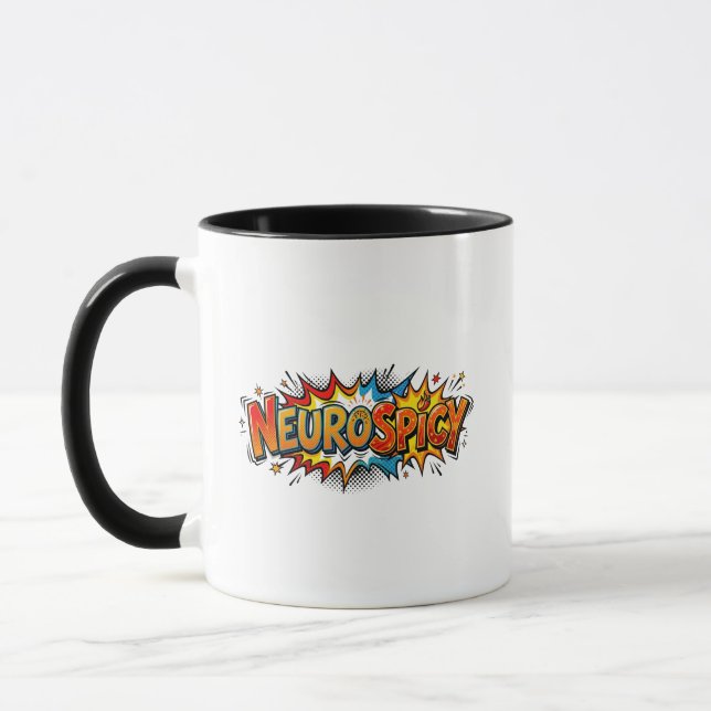 Neurospicy Rolig Retro Serietecknad ADHD Autism Ka Mugg (Vänster)
