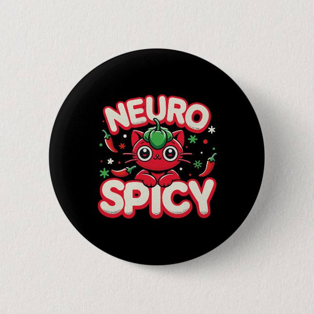 Neurospicy Shirt - Neurodivergent Adhd Asd Autism Knapp (Framsida)