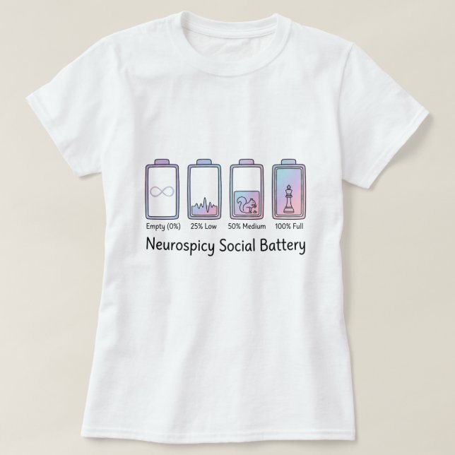 Neurospicy Social Battery ADHD Autism Funny Gift T Shirt (Design framsida)