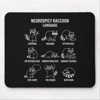 Neurospicy Tvättbjörn Språk Rolig Autism Illustrat Musmatta