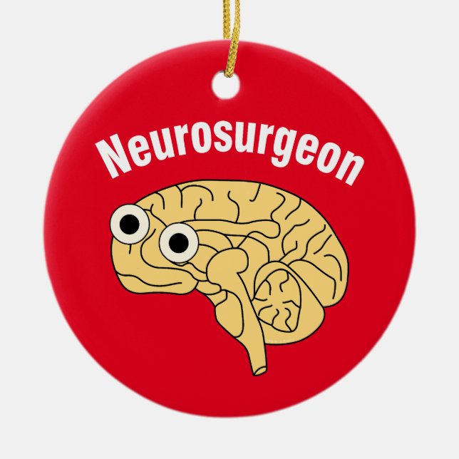 Neurosurgeon Brain Julgransprydnad Keramik (Framsidan)