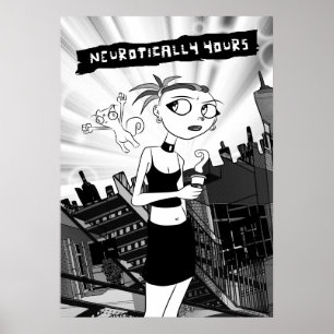 Neurotically Din (svarten & vit) affisch