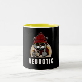 Neurotisk.. utforska de många kattens moder Två-Tonad mugg