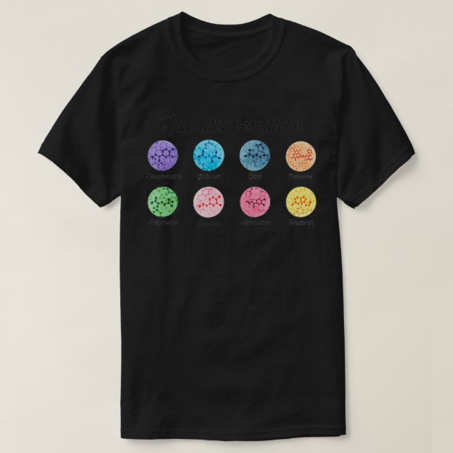 Neurotransmittorer i hjärnan t shirt (Design framsida)