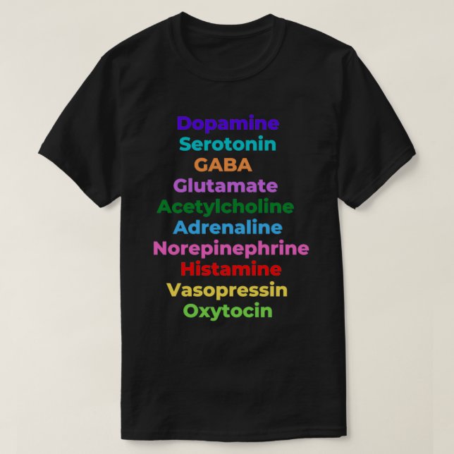 Neurotransmittorer neuroscience Psychology Biology T Shirt (Design framsida)