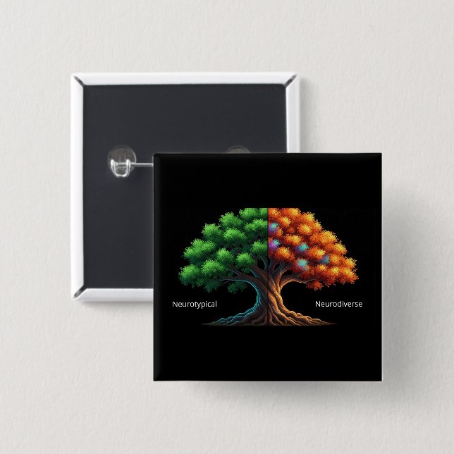 Neurotypical vs. Neurodiverse Knapp (Framsida & baksida)