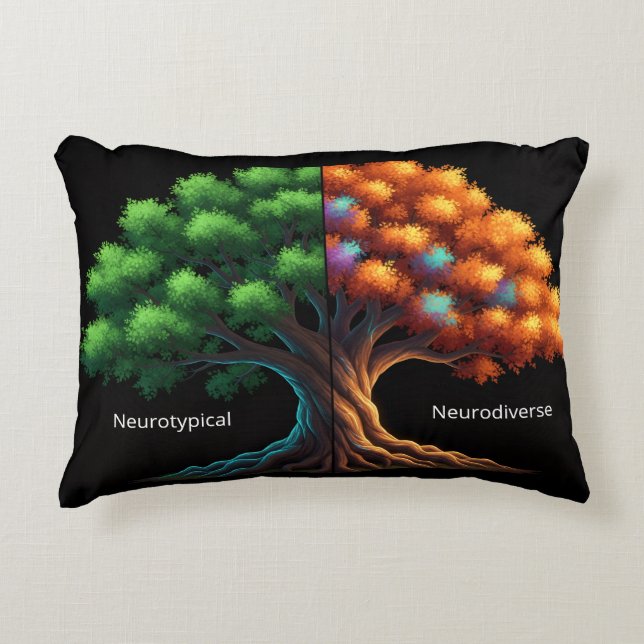 Neurotypical vs. Neurodiverse Prydnadskudde (Framsidan)