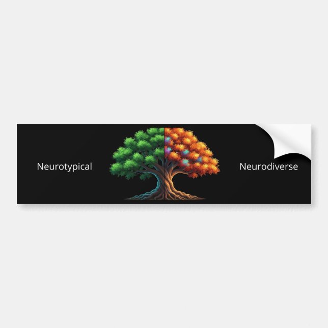 Neurotypisk vs. Neurodivergent Bildekal (Framsidan)