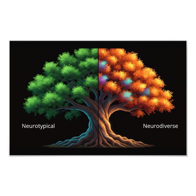 Neurotypisk vs. Neurodivergent Fototryck (Framsidan)