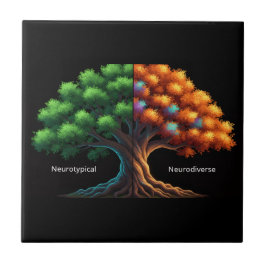 Neurotypisk vs. Neurodivergent Kakelplatta