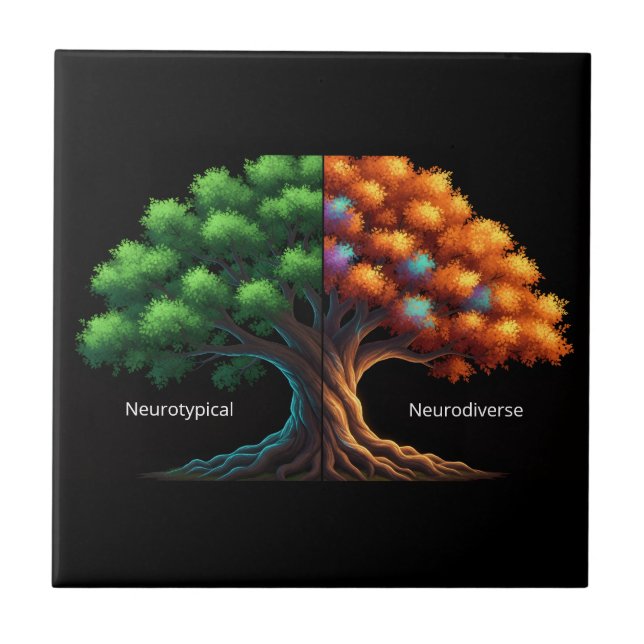 Neurotypisk vs. Neurodivergent Kakelplatta (Framsidan)