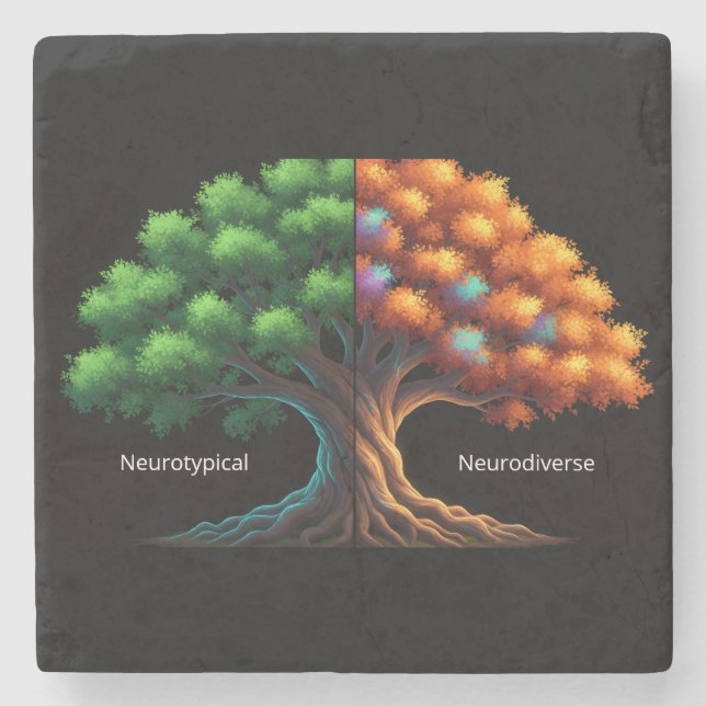 Neurotypisk vs. Neurodivergent Stenunderlägg (Framsidan)