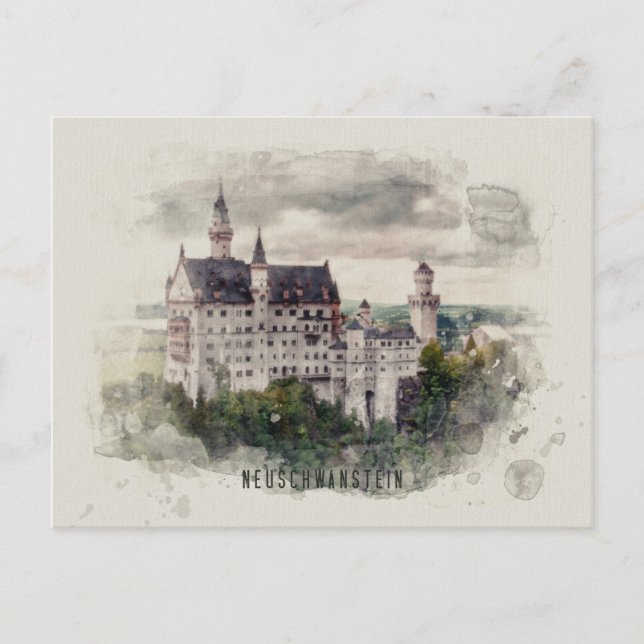 Neuschwanstein Briefkaart Vykort (Framsida)