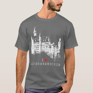 Neuschwanstein Castle Älskare Vintage Bavaria I Kä T Shirt