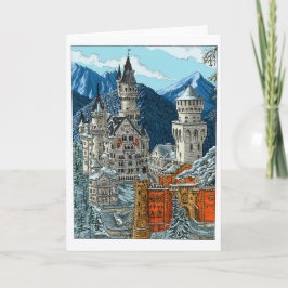 Neuschwanstein Castle - Färg - Greeting Card Helgkort