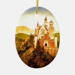 Neuschwanstein Castle Julgransprydnad Keramik