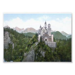 Neuschwanstein Castle Lithograph Fototryck