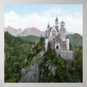 Neuschwanstein Castle Lithograph Poster