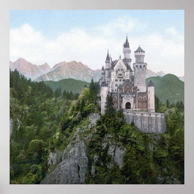 Neuschwanstein Castle Lithograph Poster (Framsidan)