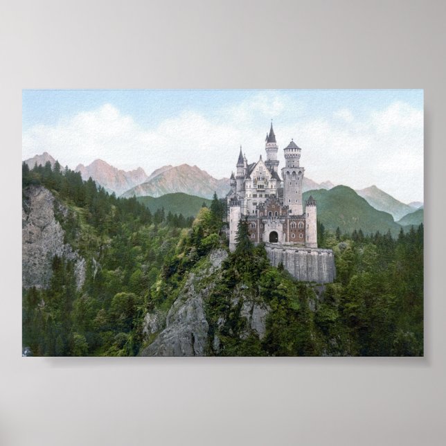 Neuschwanstein Castle Lithograph Poster (Framsidan)