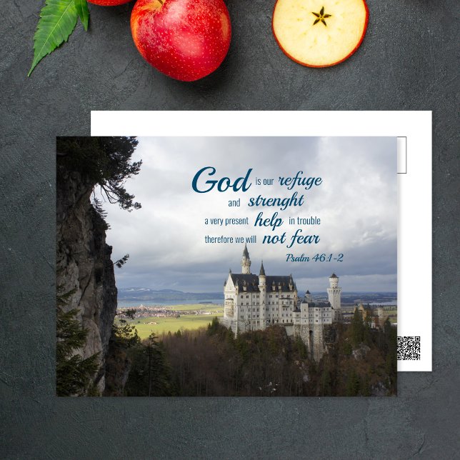 neuschwanstein castle, psalm 46 1-2 Bible verse ve Vykort (Skapare uppladdad)