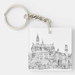 Neuschwanstein Castle Tyskland Bra Line Art