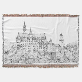 Neuschwanstein Castle Tyskland Bra Line Art Filt