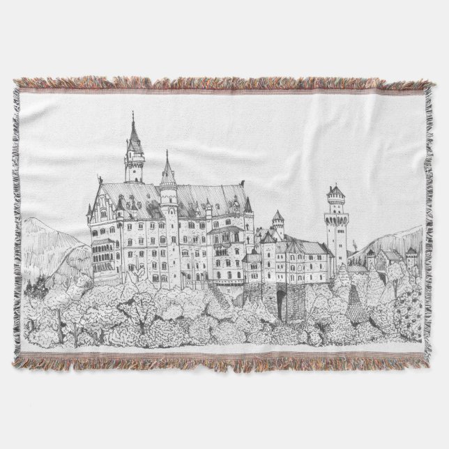Neuschwanstein Castle Tyskland Bra Line Art Filt (Framsidan)