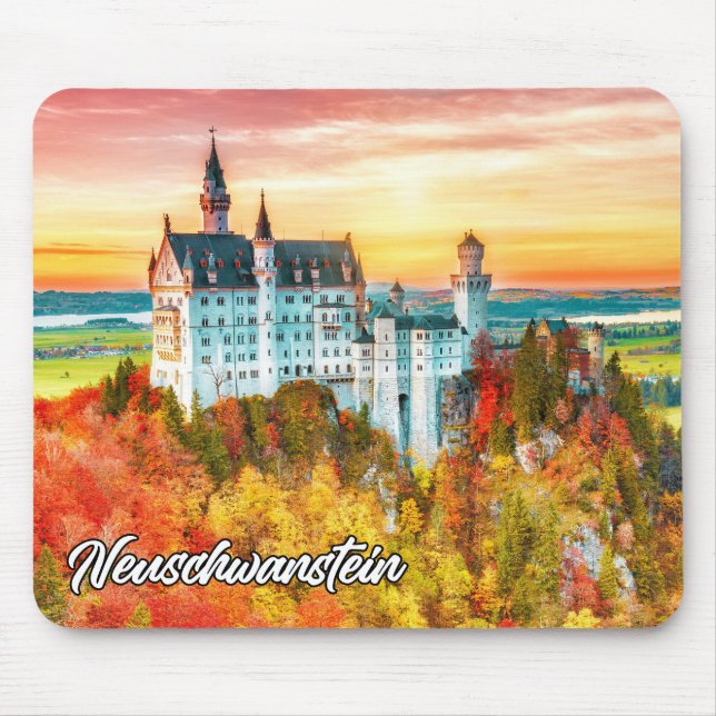 Neuschwanstein Castle, Tyskland, hösten Musmatta (Framsidan)