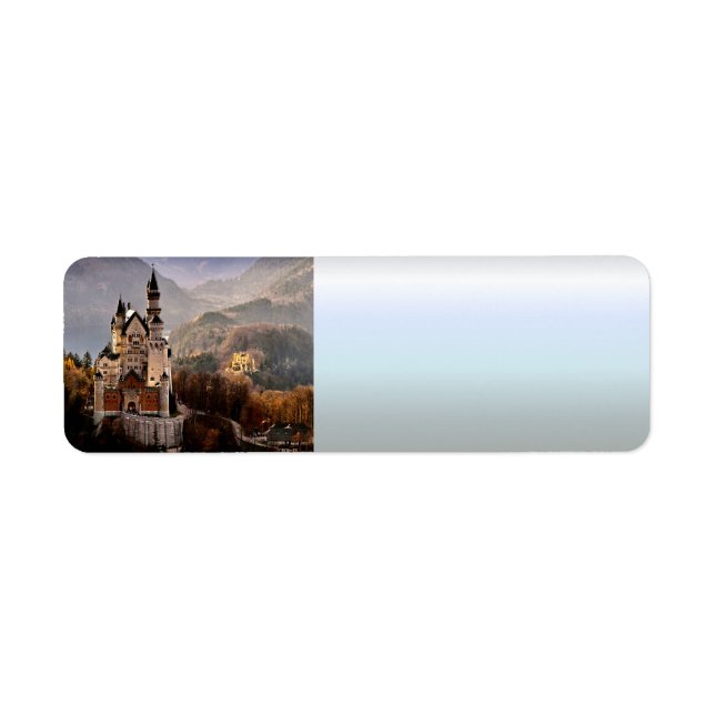 Neuschwanstein Castle Tyskland Returadress Etikett (Framsidan)
