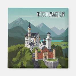 Neuschwanstein Castle Tyskland Travel Abstrakt Magnet
