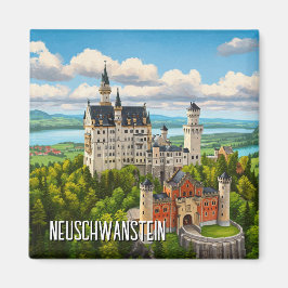Neuschwanstein Castle Tyskland Travel Magnet